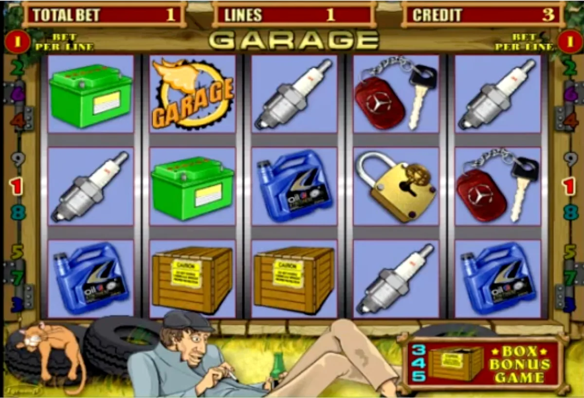 Jugar Garage gratis en demo Modo demo de Garage — tragamonedas gratis con 9 líneas de pago y símbolos de taller mecánico